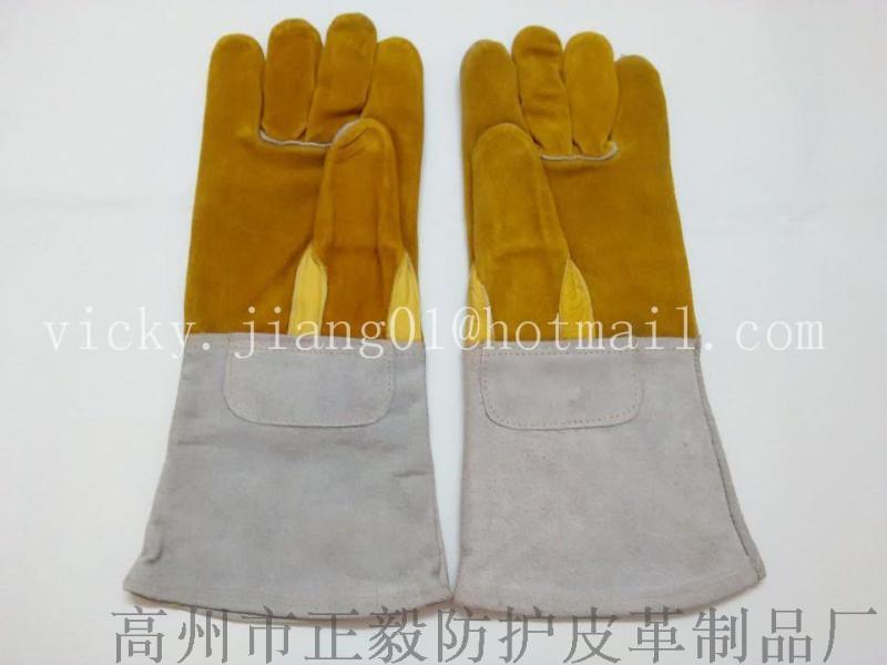 黄色耐高温电焊工作手套